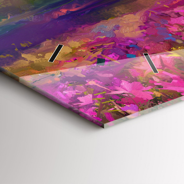 Reloj de cristal horizontal Paisaje de naturaleza y flores