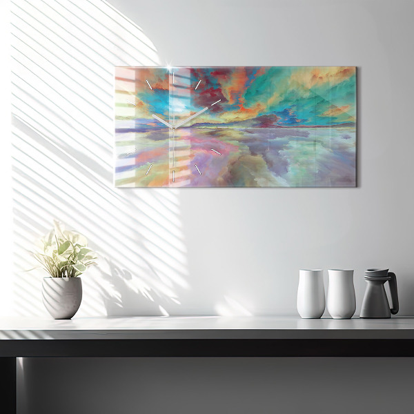 Reloj de cristal horizontal Paisaje abstracto