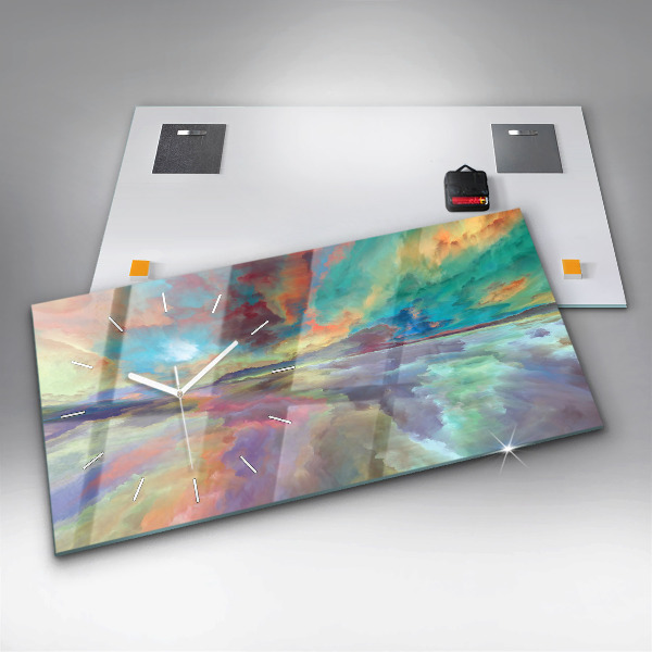 Reloj de cristal horizontal Paisaje abstracto