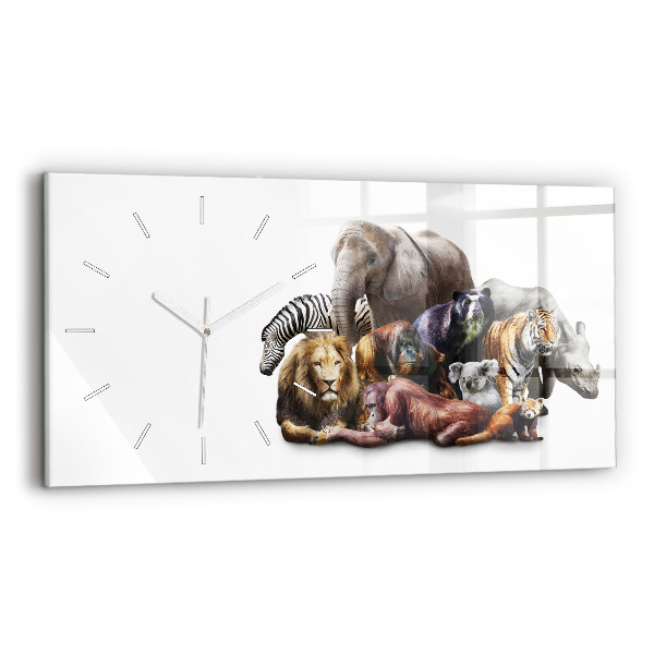 Reloj de cristal horizontal Animales salvajes