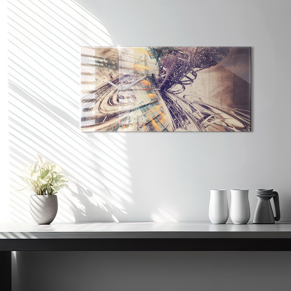 Reloj de cristal horizontal Mecanismo abstracto