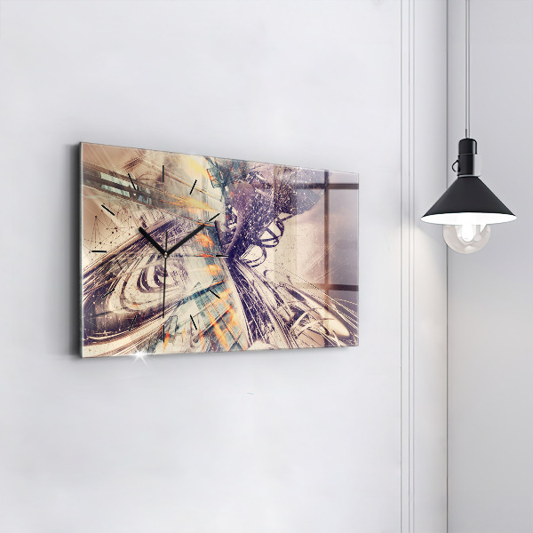 Reloj de cristal horizontal Mecanismo abstracto