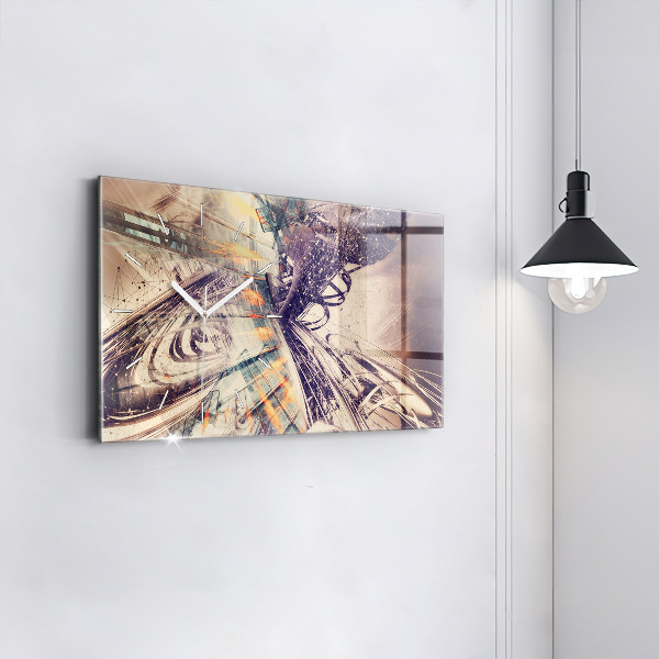 Reloj de cristal horizontal Mecanismo abstracto