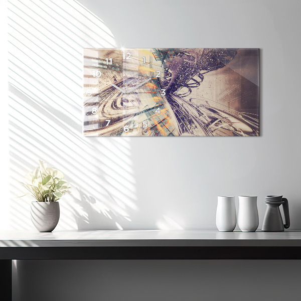 Reloj de cristal horizontal Mecanismo abstracto