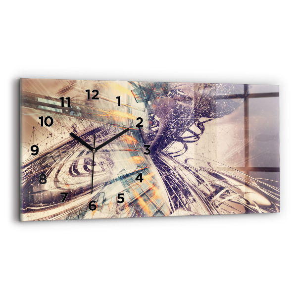 Reloj de cristal horizontal Mecanismo abstracto