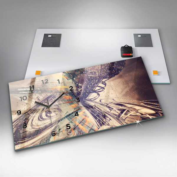 Reloj de cristal horizontal Mecanismo abstracto