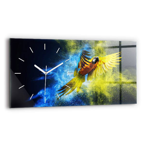 Reloj de cristal horizontal Loro de colores