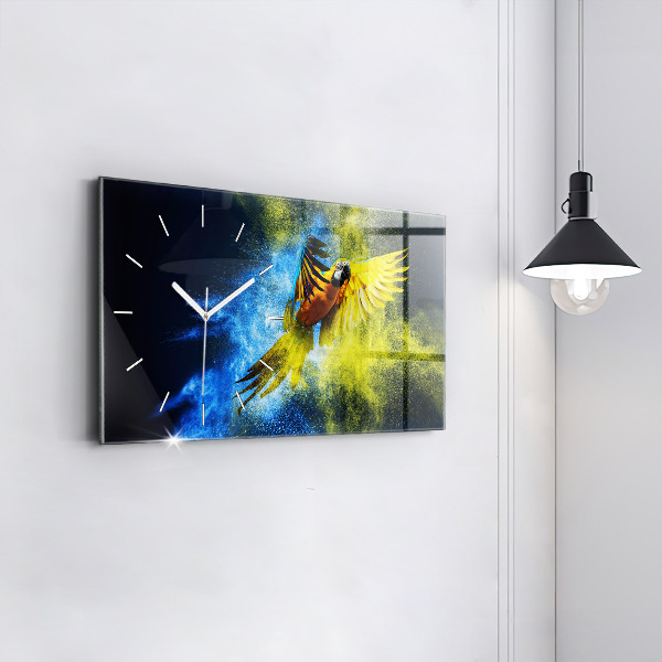 Reloj de cristal horizontal Loro de colores