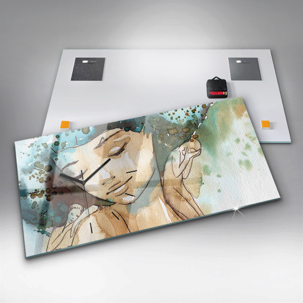 Reloj de cristal horizontal Abstracción Mujer