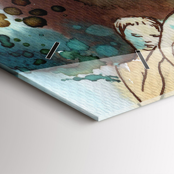 Reloj de cristal horizontal Abstracción Mujer