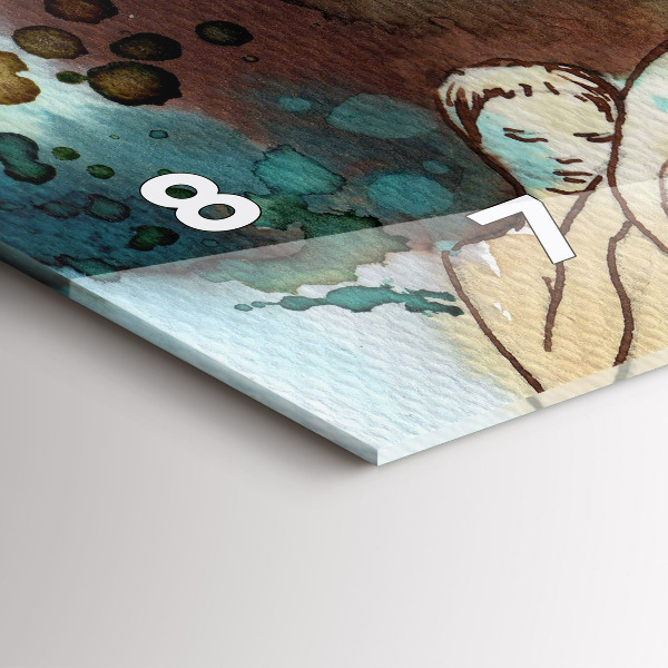 Reloj de cristal horizontal Abstracción Mujer