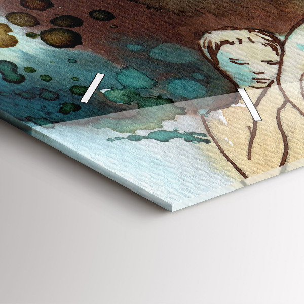 Reloj de cristal horizontal Abstracción Mujer