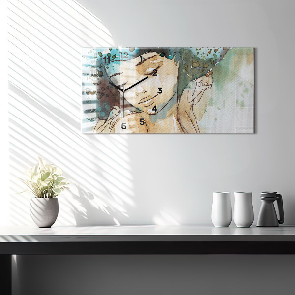 Reloj de cristal horizontal Abstracción Mujer
