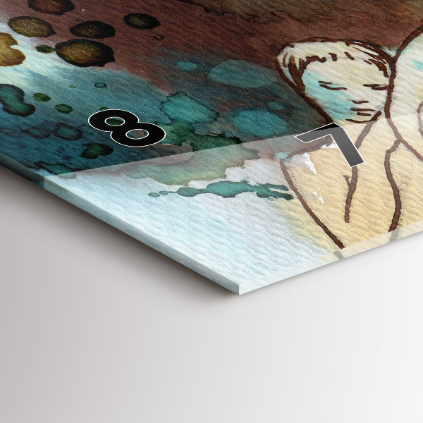 Reloj de cristal horizontal Abstracción Mujer