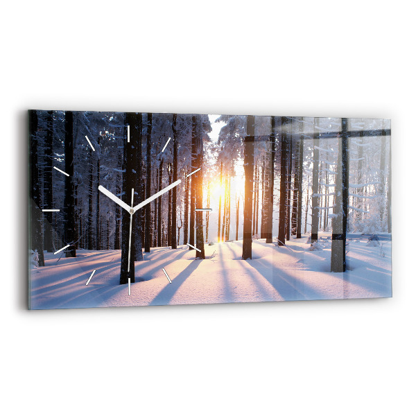 Reloj de cristal horizontal Bosque al atardecer