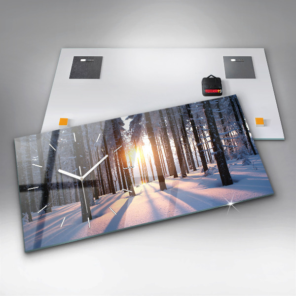 Reloj de cristal horizontal Bosque al atardecer