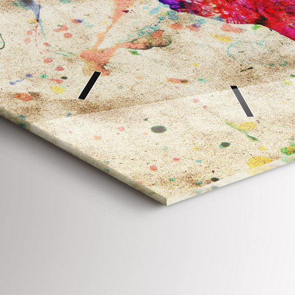 Reloj de cristal horizontal Mapamundi de colores