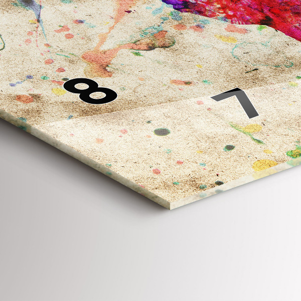 Reloj de cristal horizontal Mapamundi de colores