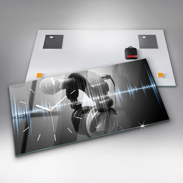 Reloj horizontal Micrófono y auriculares