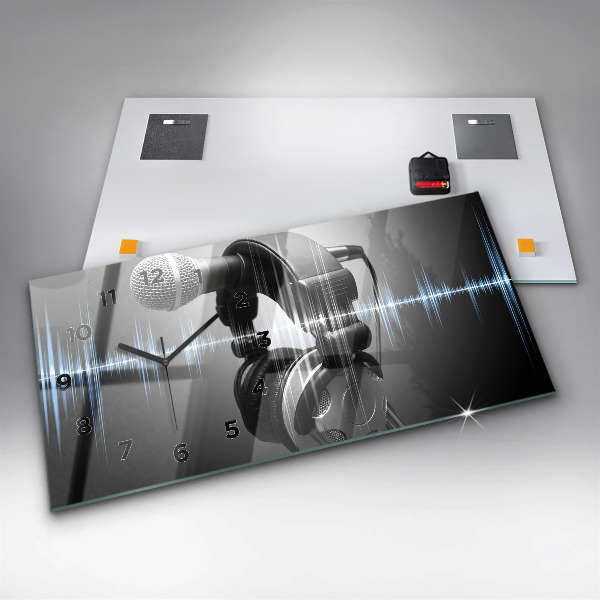 Reloj horizontal Micrófono y auriculares