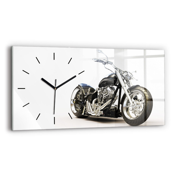Reloj de cristal horizontal Moto negra