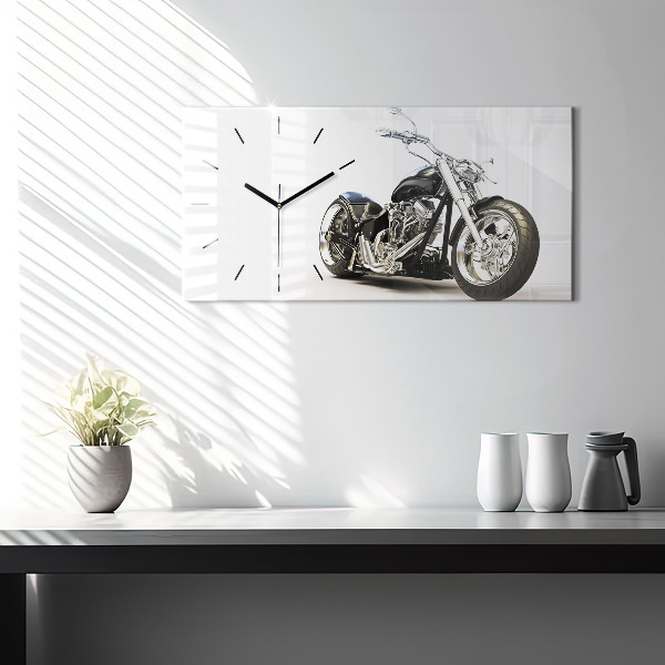 Reloj de cristal horizontal Moto negra