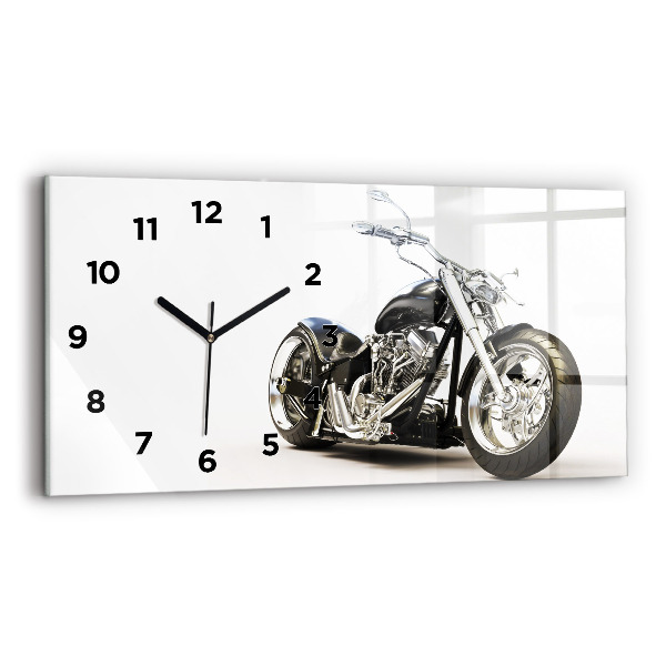 Reloj de cristal horizontal Moto negra