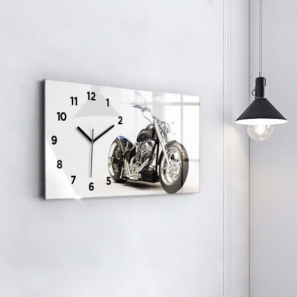 Reloj de cristal horizontal Moto negra