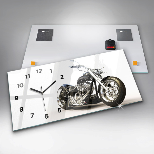 Reloj de cristal horizontal Moto negra