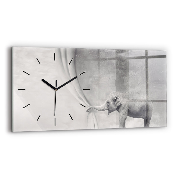 Reloj de cristal horizontal Elefante