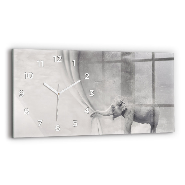 Reloj de cristal horizontal Elefante