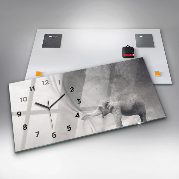 Reloj de cristal horizontal Elefante