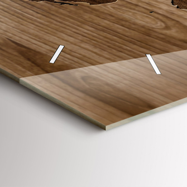 Reloj horizontal Mapamundi sobre madera