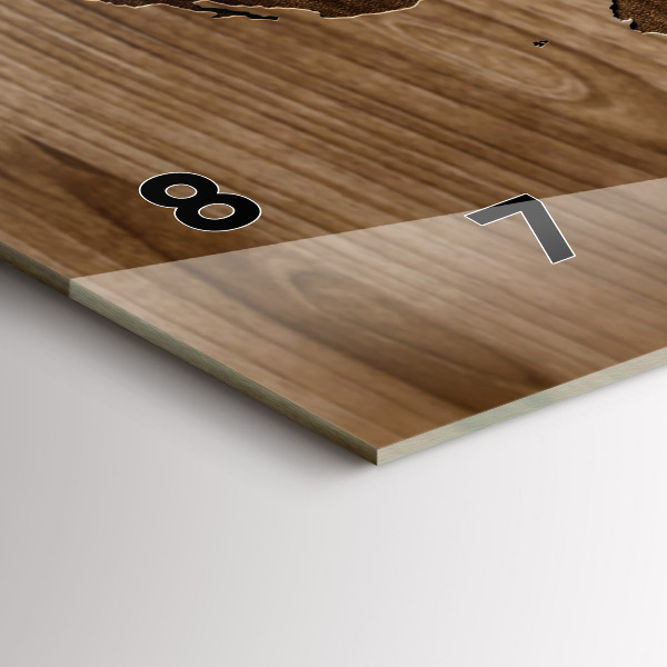 Reloj horizontal Mapamundi sobre madera