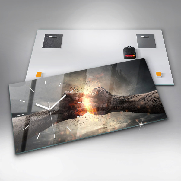 Reloj de cristal horizontal Puños Poder