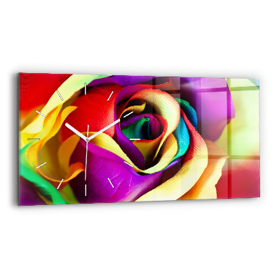 Reloj horizontal Rosa arco iris
