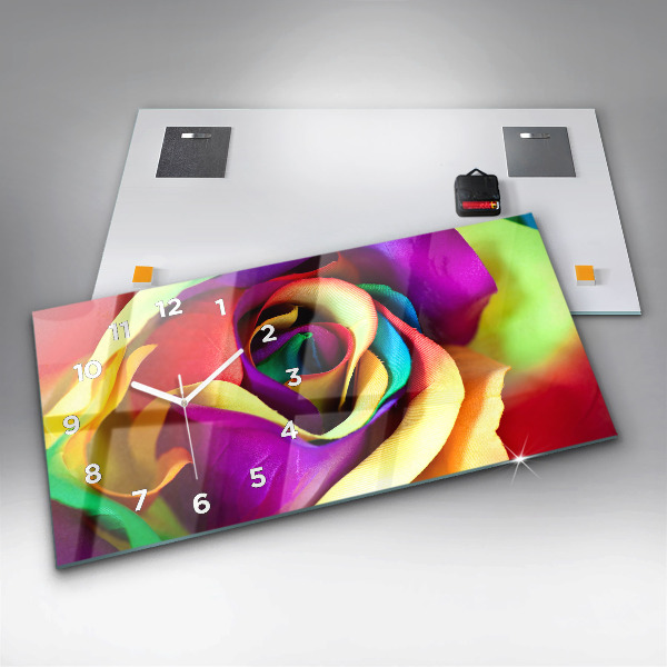 Reloj horizontal Rosa arco iris