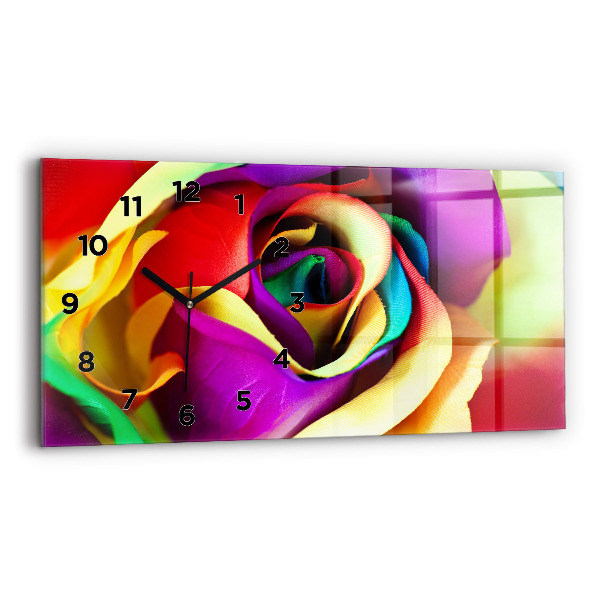 Reloj horizontal Rosa arco iris