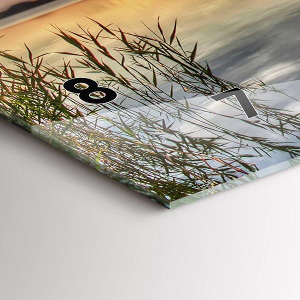 Reloj de cristal horizontal Atardecer Lago