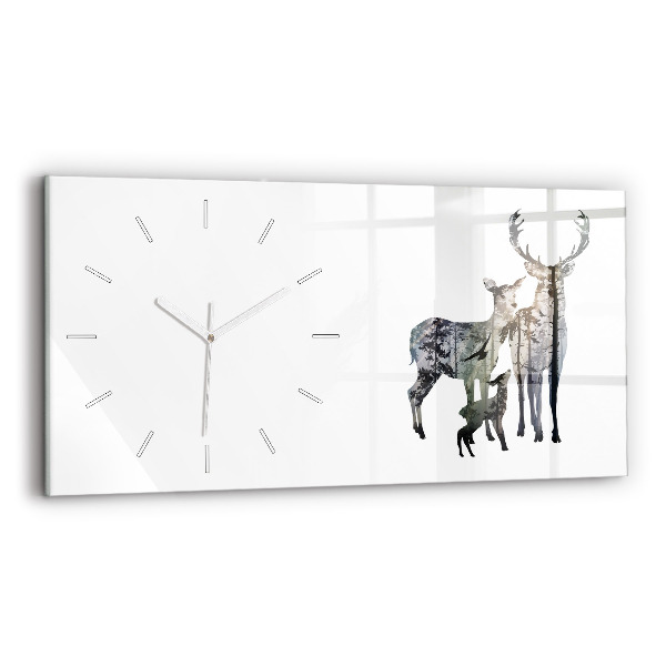 Reloj horizontal Familia de ciervos