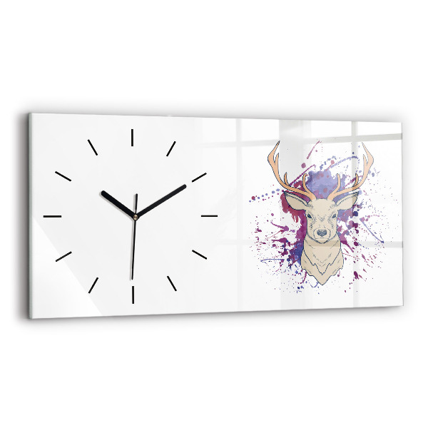 Reloj de cristal horizontal Ilustración vectorial de un ciervo