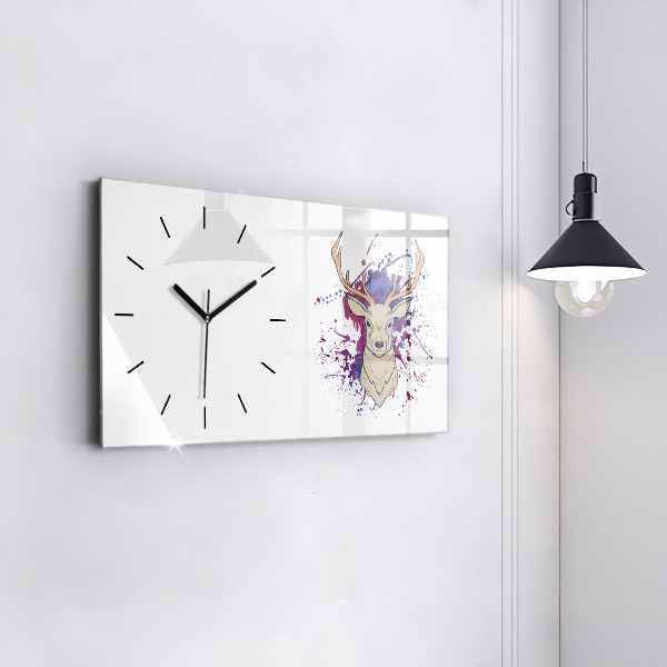 Reloj de cristal horizontal Ilustración vectorial de un ciervo