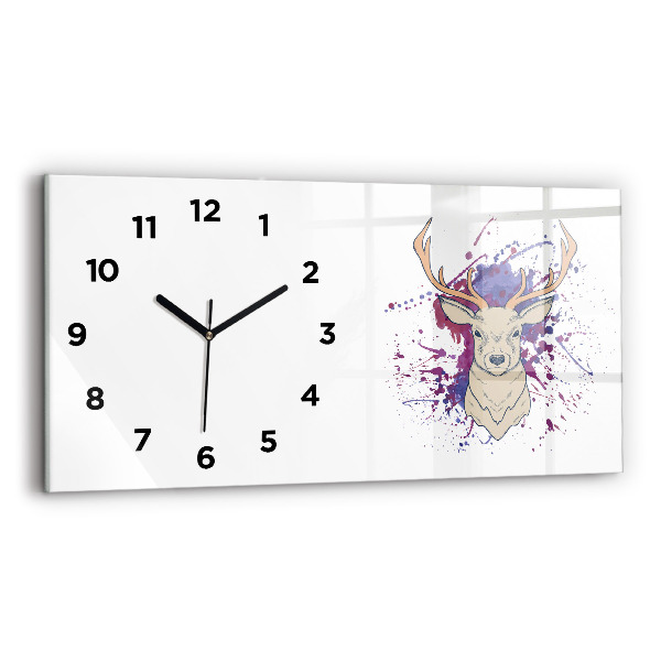 Reloj de cristal horizontal Ilustración vectorial de un ciervo