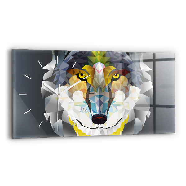 Reloj de cristal horizontal Cabeza de lobo