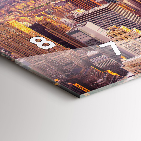 Reloj de cristal horizontal Atardecer Nueva York