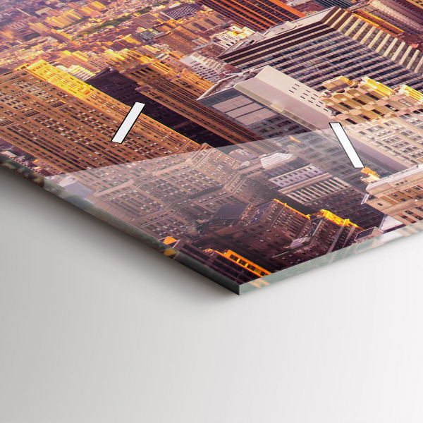 Reloj de cristal horizontal Atardecer Nueva York