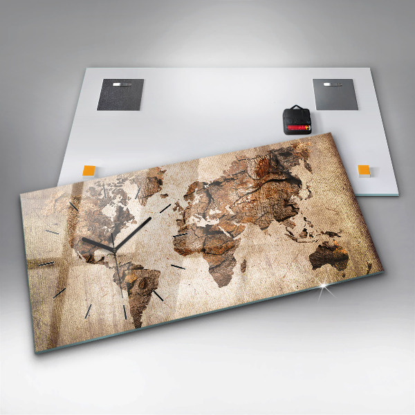 Reloj horizontal Mapamundi vintage