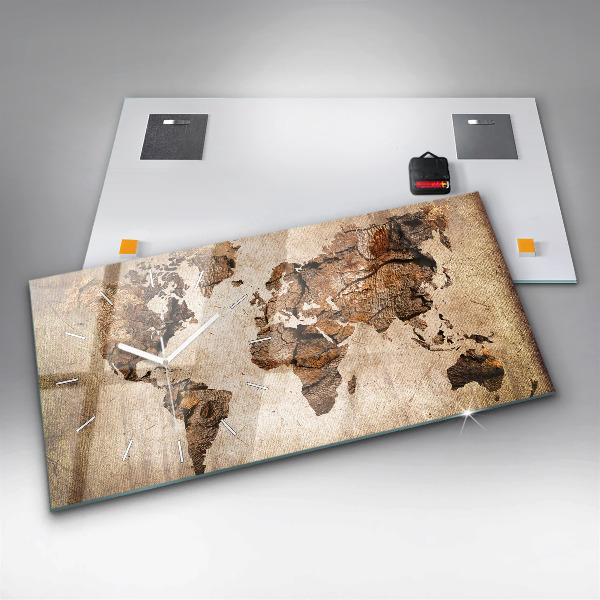 Reloj horizontal Mapamundi vintage