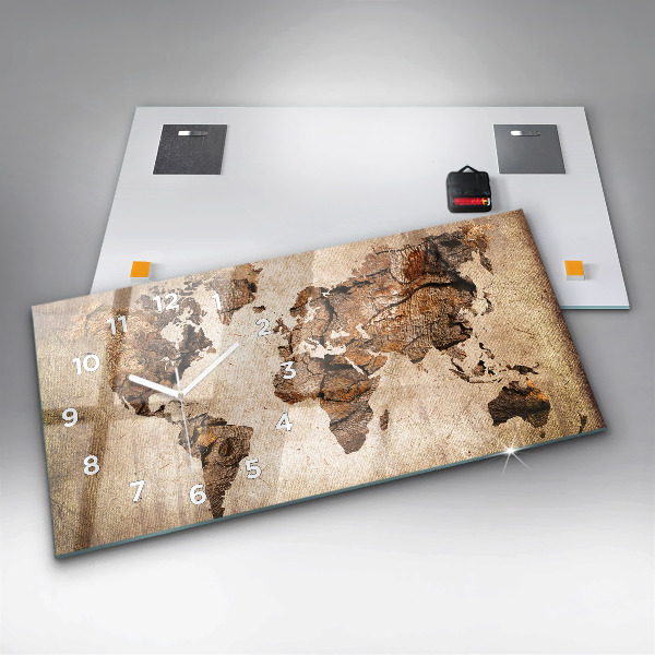Reloj horizontal Mapamundi vintage