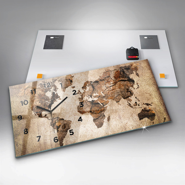 Reloj horizontal Mapamundi vintage